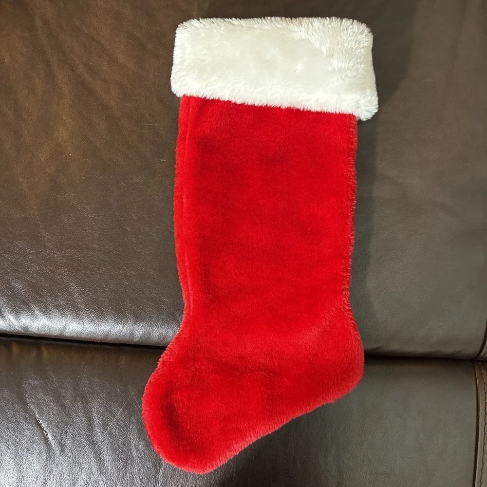 Plush Christmas Stocking Red‎ Fuzzy Stocking